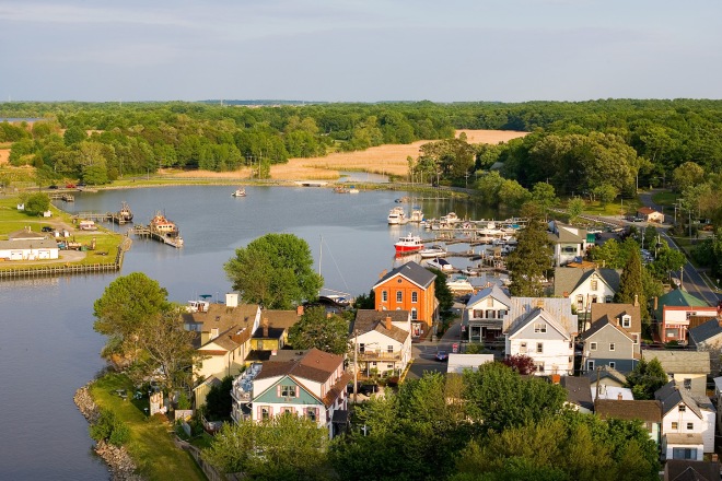 Aerial view, Chesapeake City Md (by Kevin Quinlan, Chesapeake City MD Chamber of Commerce)
