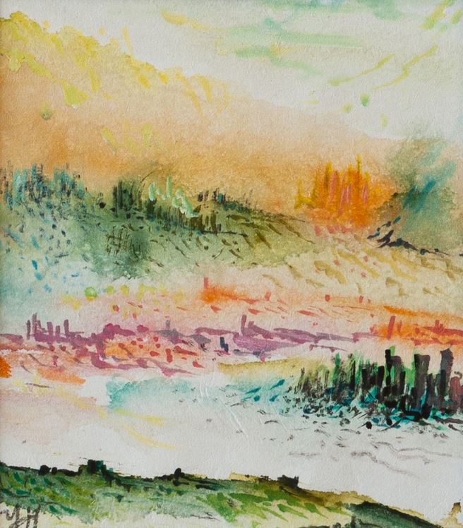 Spring Symphony I, by Yumi Hogan (2012, Asian Pigment and Acrylic on Hanji Paper, 11x12